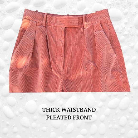 🧡 Banana Republic TALL Ladies "RIVOLI" Corduroy Pants Coral WIDE NWOT - Picture 4 of 7